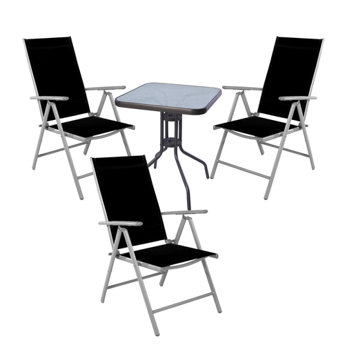 4-tlg Bistro Garnitur Bistrom�bel Klappstuhl Sitzgruppe Hochlehner 