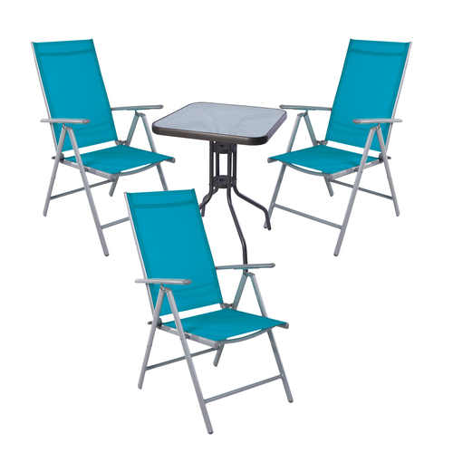 4-tlg Bistro Garnitur Bistrom�bel Klappstuhl Sitzgruppe Hochlehner 