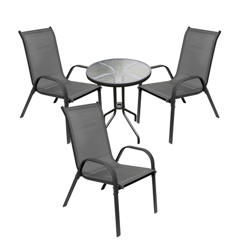 4-tlg Bistro Garnitur Bistrom�bel Klappstuhl Stuhl Tisch Sitzgruppe