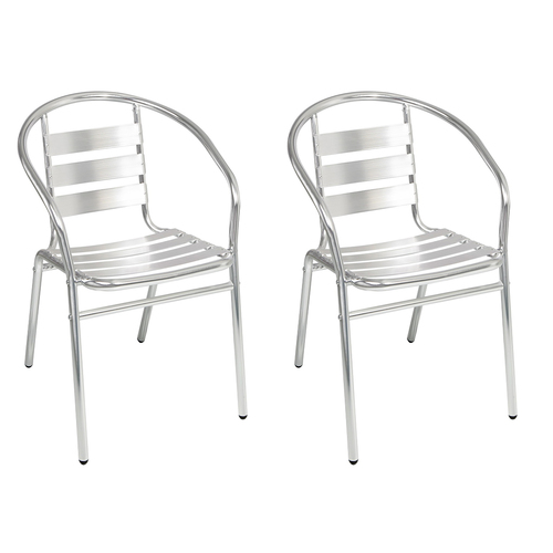 2 St�ck stabiler Aluminium Bistrostuhl Gartenstuhl stapelbar  