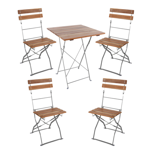 3-tlg Biergartenm�bel Bistroset Balkonset Klapptisch + 2 Klappst�hle
