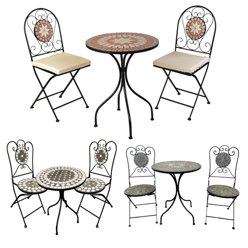 Mosaik Bistroset Sitzgruppe Sitzgarnitur Set 3-teilig