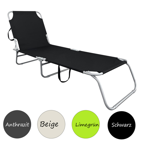 3-Bein Gartenliege Sonnenliege Campingliege Gartenliege L186xB55xH24cm