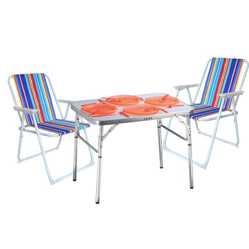3-teiliges praktisches Campingm�bel Set Alu L75xB55xH60cm  