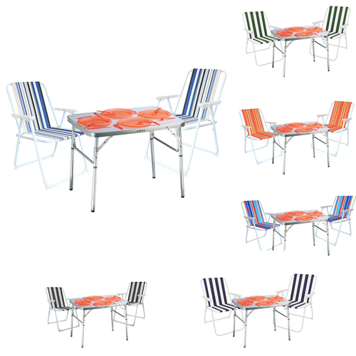 3-teiliges praktisches Campingm�bel Set Alu L75xB55xH60cm 