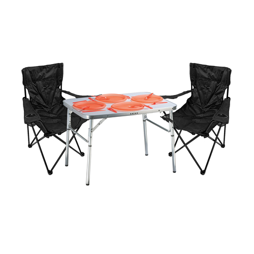 3-tlg. praktisches Campingm�bel Set Alu Campingtisch + 2 Anglersessel 