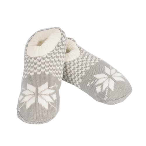 Hausschuh Ballerina Eiskristall mit Sherpa Futter Gr 35-38 