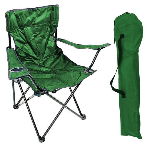 Anglersessel mit Getr�nkehalter und Tasche Gr�n