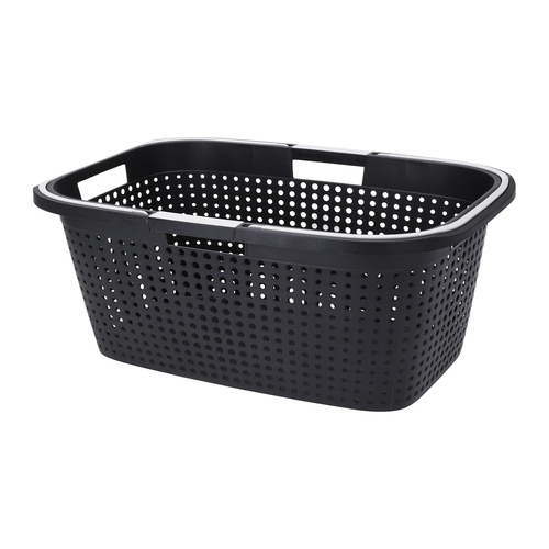 Tragbarer W�schekorb W�schesammler mit Henkel 90% recycelt Schwarz