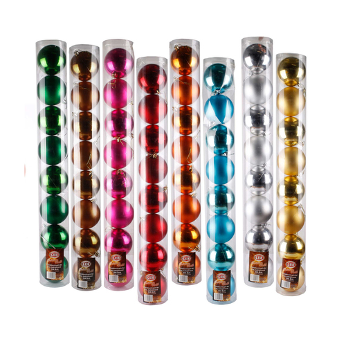 8er Christbaumkugeln Weihnachtskugeln Baumschmuck matt/gl�nzend 8cm