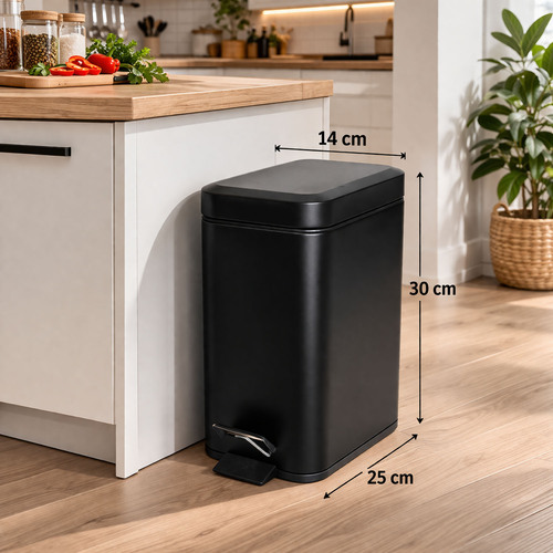 Metall M�lleimer Treteimer Abfalleimer Kosmetikeimer Pedal 5L