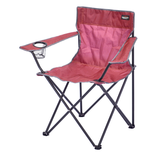 Anglersessel mit Getrnkehalter und Tasche Rot