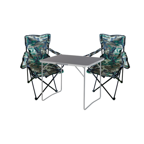3-tlg Campingm�bel Set Campingtisch Anglerstuhl L80xB60xH68cm klappbar