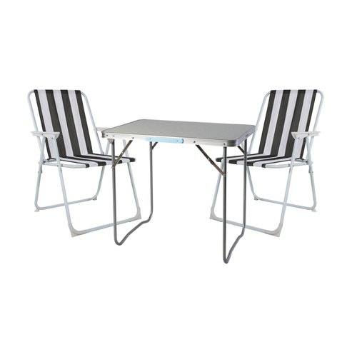 3-teiliges Campingm�bel Set Outdoor Campingstuhl Tisch Aluminium 