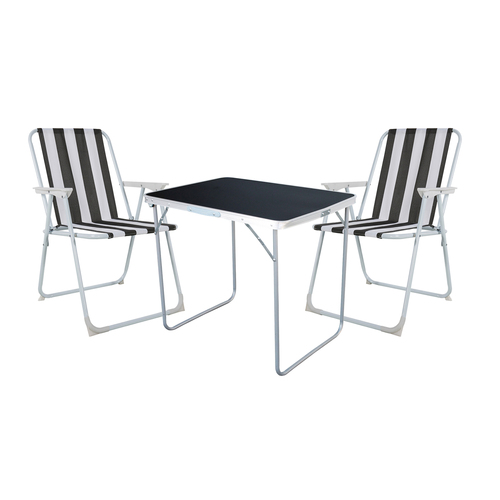 3-teiliges Campingm�bel Set Outdoor Campingstuhl Tisch Aluminium 