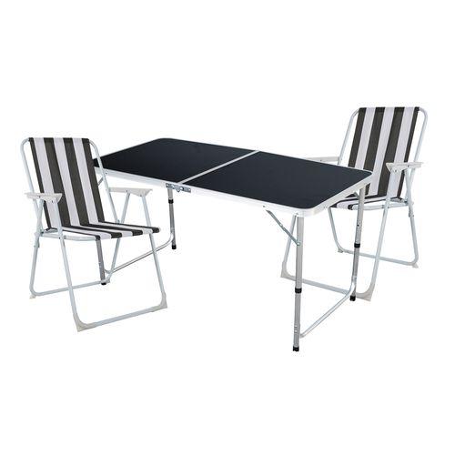 3-teiliges Campingm�bel Set Outdoor Campingstuhl Tisch Aluminium 