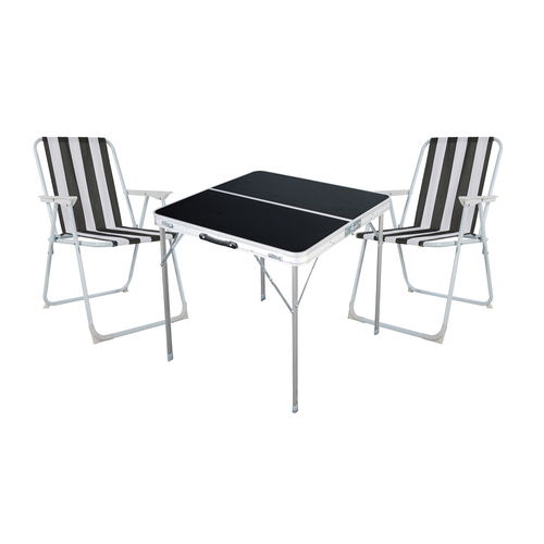 3-teiliges Campingm�bel Set Outdoor Campingstuhl Tisch Aluminium 