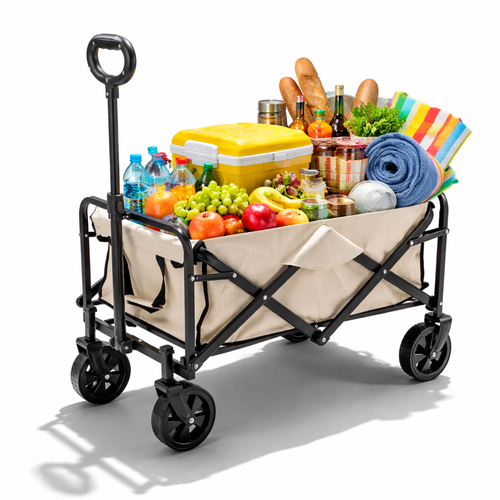 Faltbarer Bollerwagen Transportwagen Handwagen Gartenwagen Stahlrahmen