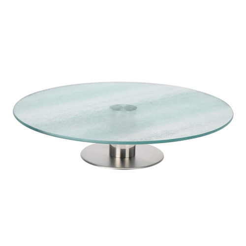 Drehbare Kuchenplatte Tortenst�nder Servierplatte 30xH7cm Glas 
