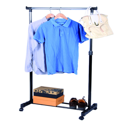 Fahrbarer Kleiderst�nder mit 1 Stange 75x41x155cm