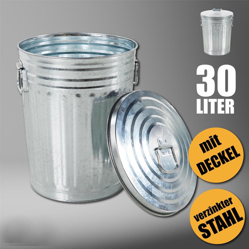 30L Oskartonne Aschetonne mit Deckel M�lltonne Abfalleimer Feuereimer