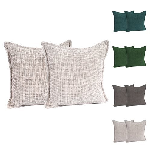 2er Chenille Kissenhlle Kissenbezug mit Reiverschluss 45x45cm 