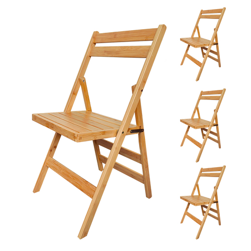 4er Set Bambusholz Klappstuhl - 79 x 44 cm K�chen Stuhl klappbar