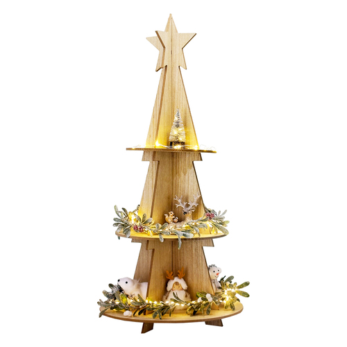 Weihnachts- Holz Etagere 3 Etagen Servierst�nder Weihnachtsdeko H60cm