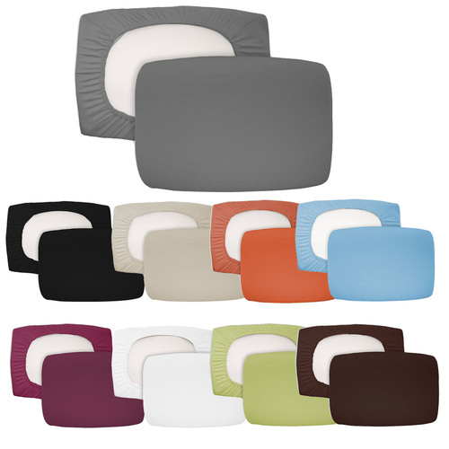 2er Pack Spannbezug Bezug f�r Nackenkissen Kissen Baumwolle 40x60cm