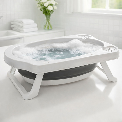 Babybadewanne Reisebadewanne Wanne Faltbar Anti Rutsch L80xB46xH24cm