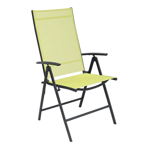 Garten Klappstuhl Gartenstuhl - Textilen Anthrazit - Limegr�n 7 Pos.