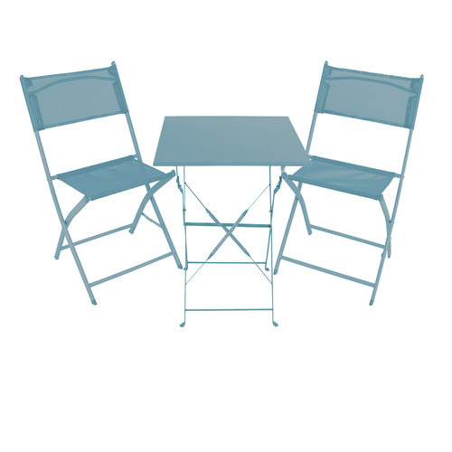 3tlg Bistroset Gartenm�belset Outdoorm�bel Balkon T�rkis klappbar 