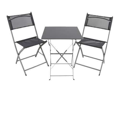 3tlg Bistroset Gartenm�belset Outdoorm�bel Balkon Anthrazit klappbar 