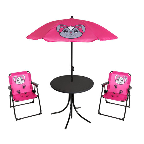 4tlg Kinder Campingm�bel Set Hase Campingstuhl Tisch Sonnenschirm