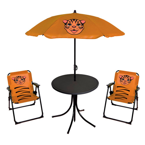 4tlg Kinder Campingm�bel Set Tiger Campingstuhl Tisch Sonnenschirm