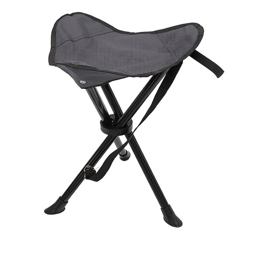 3-Bein Dreibeinhocker Campinghocker Anglerhocker Tragegurt Grau