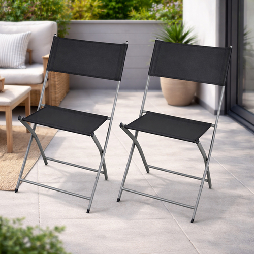 2er Garten Klappstuhl Gartenstuhl Campingstuhl Klappbar Anthrazit