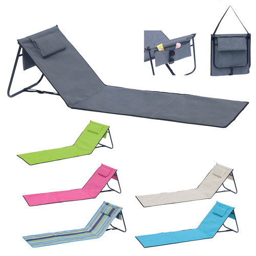 Strandliege Strandmatte R�ckenlehne Kissen faltbar L152xB51xH41cm