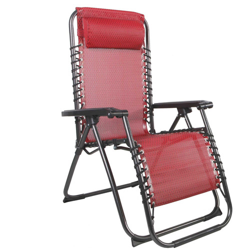 Relaxsessel Gartenstuhl klappbar Camping Balkon Terrasse Outdoor Rot