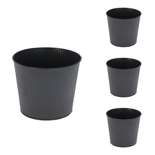 4 Stk. Blumentopf Pflanzgef�� Balkontopf Pflanztopf verzinkt 17xH15cm
