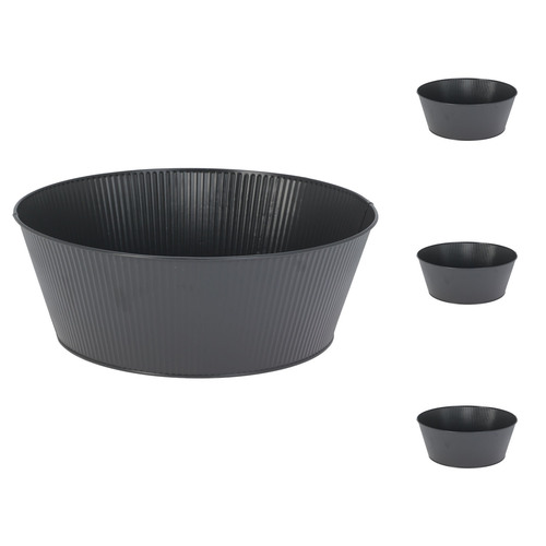 4 Stk. Blumentopf Pflanzgef�� Balkontopf Pflanztopf verzinkt 28xH12cm