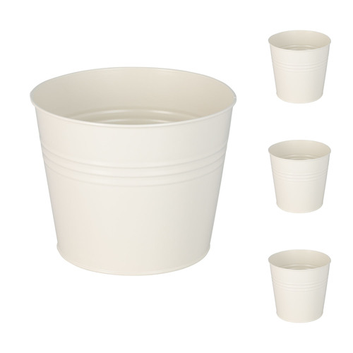 4 Stk. Blumentopf Pflanzgef�� Balkontopf Pflanztopf verzinkt 17xH15cm