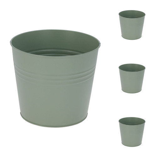4 Stk. Blumentopf Pflanzgef�� Balkontopf Pflanztopf verzinkt 17xH15cm