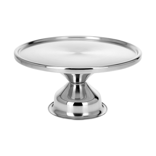 Drehbare Kuchenplatte Tortenst�nder Servierplatte 33xH8cm Edelstahl