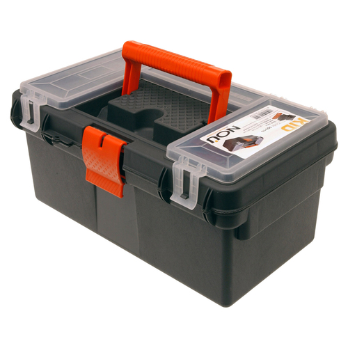 Werkzeugkiste Anglerkiste Aufbewahrungsbox Henkel 36x21xH16cm Schwarz