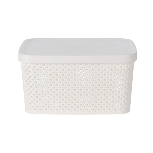 Box mit Deckel Aufbewahrungsbox Kunststoff 13L wei� L39xB28xH15cm