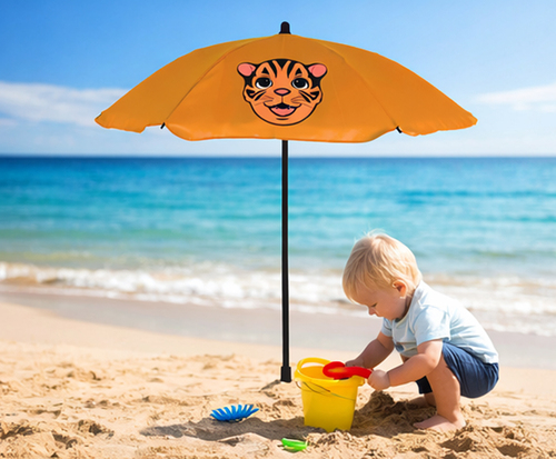 Kinder Sonnenschirm Sonnenschutz Gartenschirm 110xH130 cm Tiger