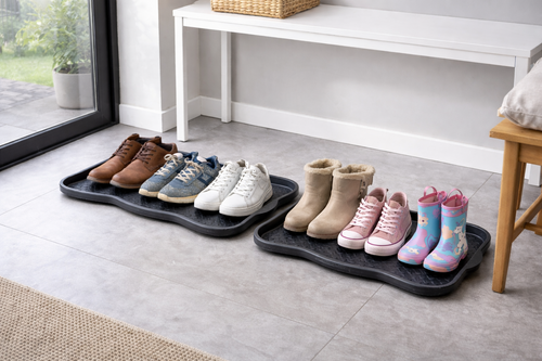 2 St�ck Schuhablage Schuhabtropfschale 3 Paar Schuhe 76x39 Schwarz