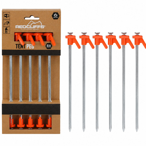 6 x Zelt-Heringe aus Stahl, robuste Erdn�gel f�r Camping und Outdoor