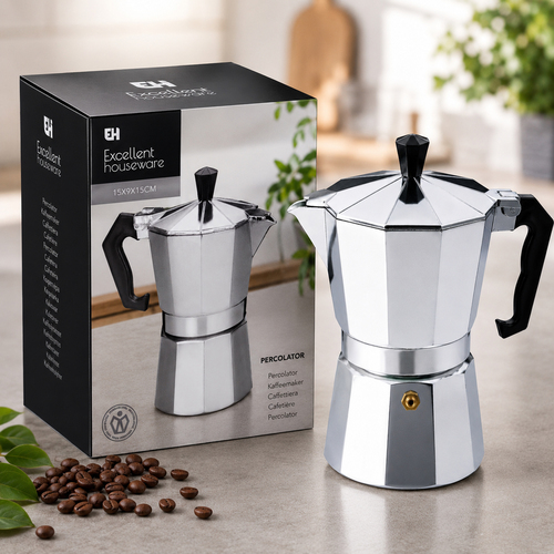 Espressokocher 330 ml aus Aluminium - Mokkakanne f�r 6 Tassen Espresso